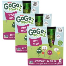 고고스퀴즈 애플소스 온 더 고 애플 베리, 3개, 90g