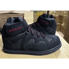 世界釣具 運動型防滑毛氈釘鞋 磯釣防滑鞋 菜瓜布釘鞋 YONG YUE, 2L-(27CM~27.5CM)-黑底紅, 27CM~27.5CM