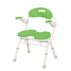 安壽可收摺FU型大洗澡椅 可摺疊浴椅 6段高度調整, 綠色, 1個