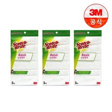 [3M]베이직 순면행주3매입3개세트, 상세설명 참조