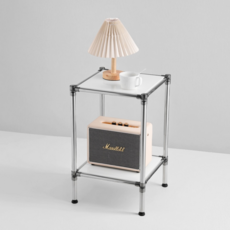 홈치치 모듈 가구 스텐레스 2단선반, 2단, 화이트