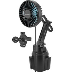 옵시디언 차량용 컵홀더 송풍구 USB 미니선풍기 에어써큘레이터 3단조절, 블랙, CT-FA03 + CT-H24