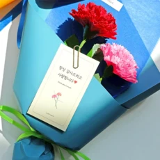 선생님 졸업 꽃다발 스승의날 감사한 마음 담아 카네이션 2송이 비누꽃 꽃다발 어린이집 유치원 감사 어버이날 응원 할머니 정년 퇴임, 항상 감사드리고 사랑합니다, 1개