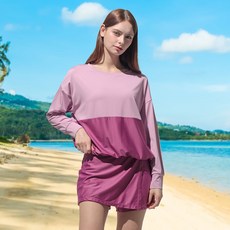 에어워크서프 여성 래쉬가드 긴팔 상의 브라탑 치마바지 3피스 세트