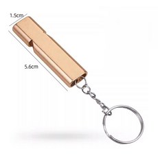 金屬口哨鑰匙圈 - 緊急求生哨子，戶外登山露營必備，高頻響亮易攜帶, 金色, 1個