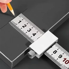 휴대용 정밀 위치 측정 목공 도구 목공용 강철 자 위치 제한 블록 측정 마킹 게이지, 01 30cm