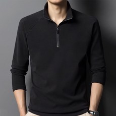 남자 기능성 골프웨어 스판 카라 긴팔티셔츠 반집업 운동복 헬스복