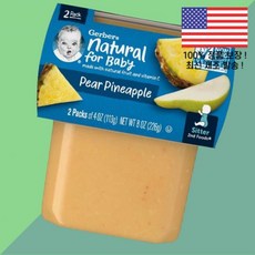 거버 내추럴 포 베이비 원더푸드 2nd Foods 프룬 사과 애플 2팩 각 4온스 113g Gerber Natural for Baby Wonder Prune Apple 2 Pa