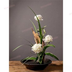 劍山陶瓷景德鎮花器花盆 黑色斑點墨韻 日式插花禪意花道, 幽墨富貴碗16厘米,中等