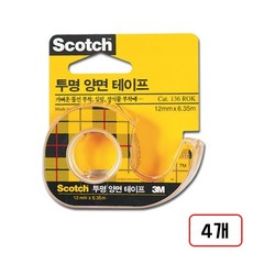 3M)투명양면테이프, 4개, 136D/12*6.35m/M325110