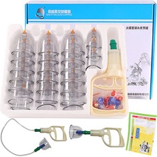 高雄現貨 附發票 24罐(磁石) 真空拔罐器 加厚防爆 抽氣式 拔罐器 刮痧 拔罐 滑罐 關節罐 拔罐槍 拔罐杯 拔火罐, 1個