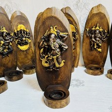 手工木雕大象壁掛 泰國象神蠟燭座 招財光明燈 象神擺件 皇家泰國宗教裝飾, B