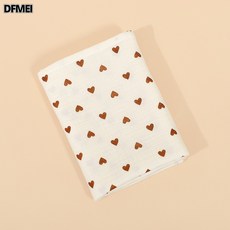 DFMEI 嬰兒包巾雙層紗布浴巾新生寶寶產房包單洗澡裹巾, 雙層縐布包巾-愛心