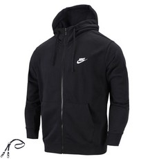 NIKE Logo圖案拉鍊連帽外套 黑色+PG掛繩