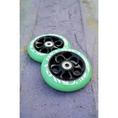 MGP 익스트림 스쿠터 바퀴 트릭용 스쿠터휠 120MM 킥보드 스턴트, 그린+블랙110mm 2개, 1개