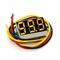 0.28 인치 전선 미니 LED 디지털 전압계 DC 0-100V 자동 모바일 테스터 감지기, 14 0.36 3 Wire Yellow