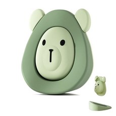 Cuddly Bear 실리콘 도어 스토퍼 - 2-in-1 방풍 및 충돌 방지 | 손상 없는 벗겨짐 및 스틱 어린이/노인/반려동물에게 안전 | 10초 설치, 초록색