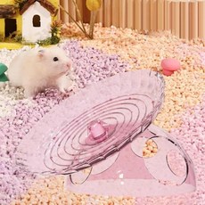 다기능 햄스터 운동 휠 미끄럼 방지 회전 플랫폼 용품용 놀이터, 1개, 1. Pink
