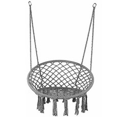 그물그네 야외 의자 그네만들기 흔들 해먹 테라스 펜션 로프 공중 시트쿠션, 3. 그레이 (그네 단품), 1개