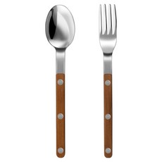 바겐슈타이거 셀레스트 벨루어 커트러리 디저트스푼 + 디저트포크 세트, 우드, 1세트