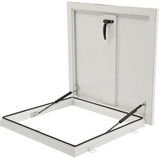 라이니스샵 26인치 x 알루미늄 지붕창 수평지지대 포함 90도 개방 및 내부 잠금장치 화이트 아연도금 강철 출입문 상업용 건물용, White