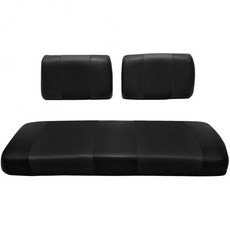 야마하 G-2/G-9 골프카트용 시트 커버 교체 - 전면 벤치 프리미엄 마린 비닐 5개 패널 스티칭 스테이플로 고정하는 설치 방식 투톤 골프카트 화이트, 검정