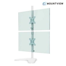 마운트뷰 화이트 상하 수직 모니터 암 스탠드형 거치대 MV12-C02V 27인치 32인치, 1개, 화이트 [BOM2107]