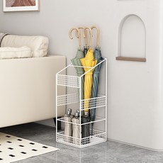 雨傘收納架酒店大堂掛傘架落地大容量鐵藝家用門口雨傘桶瀝水神器, 1個, 黑色