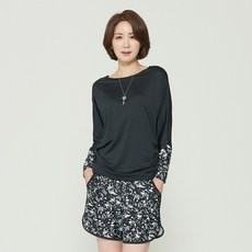 ilikai 女士單色黑色寬鬆版型泳裝上衣+下裝套裝