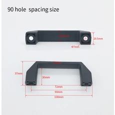 블랙 나일론 풀 핸들 LS519-90-120-180 캐비닛 도어 표면 장착 산업 장비 공구함 기계 도구
