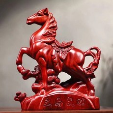 黑檀木 花梨木 紅花梨木 馬到成功 擺件, 如圖所示, 1個