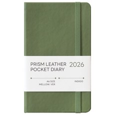 [인디고] 2026 프리즘 레더 A6 포켓 다이어리 (날짜형 수첩형 월간) - 그린멜로우, 상품명