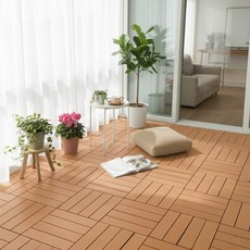 온빛 베란다 바닥데크 데크타일 30cm, 16개, 브라운