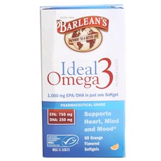 Barleans Ideal Omega-3軟膠囊 橘子口味 1000mg, 1盒, 60顆