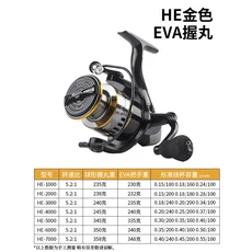 2022 새로운 HK1000-7000 금속/EVA 왼쪽/오른쪽 손 스왑 낚시 릴 그립 5.2:1 고속 스피닝 릴 잉어 낚시 바닷물 릴, Eva Grip, 1000 Series