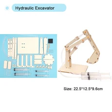 수제 모델 기술 실험 과학 학교 물리적 장난감 아이를위한 교육 소규모 생산 DIY 공예, Excavator, 1개
