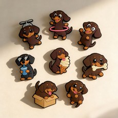 캐릭터 애완견 인테리어냉장고자석, 닥스훈트8개