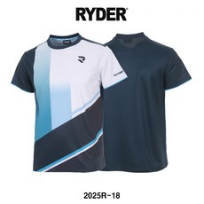 라이더 티셔츠 배드민턴 반팔 상의 남성 여성 게임웨어 화이트 블루 네이비 2025R-18