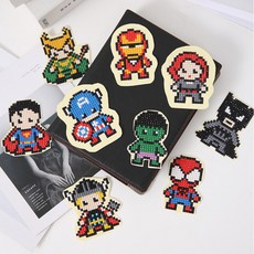 (2+사은품) 홈데코 어린이보석십자수 캐릭터 큐빅 스티커 만들기 DIY세트 25종(택1) 보석십자수, 2.마블9종, 1세트