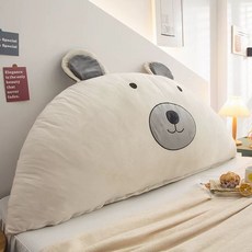 곰돌이 반원 침대 헤드 등 침대 허리 쿠션 받침 등받이, 1개, B. 뉴타입 T베이비베어 화이트Y 탈부착 및 세탁 가능