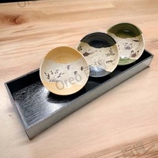 織部燒 珍味彩色 3入小缽組（附木製托盤）, 1個