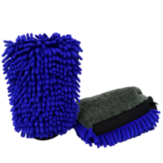 MAILE 프리미엄 3in1 셰니어 극세사 4면 세차 장갑 워시미트, 블루, 1개