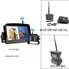 무선 후방카메라 차량용 모니터링 캠핑카 트럭 크레인 굴삭기 cctv카메라, 7인치 후방 카메라 이미지, 단일 모델