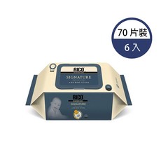RICO Baby 金盞花 Signature 特厚款濕紙巾 70抽x6包 65gsm 嬰兒濕巾, 1箱, 6個裝