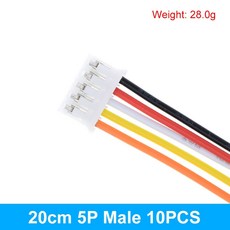 마이크로 JST PH 2.0 2P 3P 4P 5P 6 핀 수 암 플러그 커넥터 와이어 케이블 포함 5 쌍 Arduino MP3 용 20CM + 20CM 10 개 전자 부품 액세서리 소스, 10PCS 20CM Male 5P