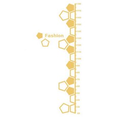 벽 입체 키재기 신장계 인테리어 3D 스티커 부착, 골드+오각형, 크다, 1개