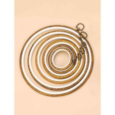 내추럴 자수틀 원형 고급 수예용품 실크실 작업수틀 꽃꽂이 받침대 프랑스자수 십자수, 1개, 타원형 7.5x8.5cm