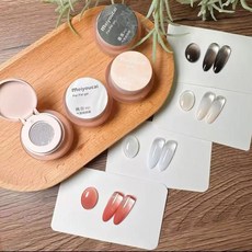 [손꼽놀이] 젤네일아트 쿠션 패팅 젤 폴리쉬 옴브레 블랙 화이트 피치 그라데이션 통젤, 1세트, 04