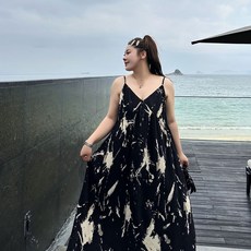 오프숄더 임부복 레이어드 플라워 끈 뷔스티에 스커트 사이즈 여성 롱 원피스 프린트 프릴