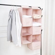 【台灣.現貨】升級版牛津布懸掛式衣櫃收納掛袋-多層衣物收納神器, 四格掛袋－灰藍, 灰藍